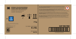 Color Reversal Fixer and Replenisher To Make 6 x 10L (60 Liters)